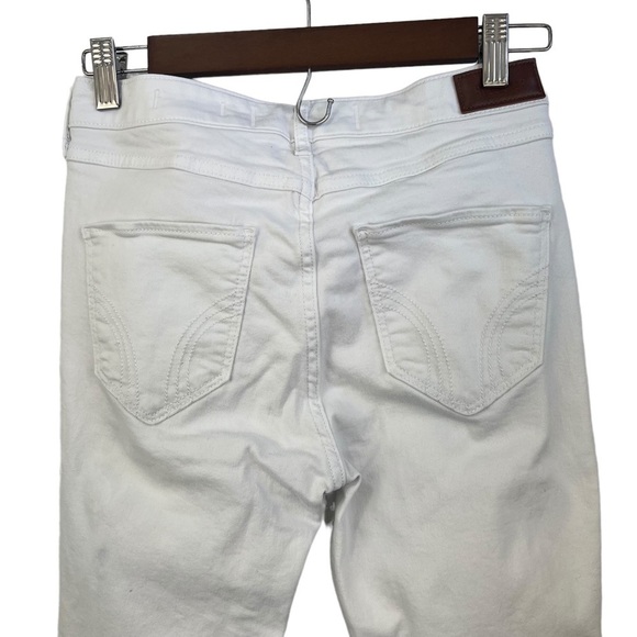 hollister HIGH RISE SUPER SKINNY CLASSIC STRETCH DISTRESSED WHITE JEANS - Picture 4 of 13